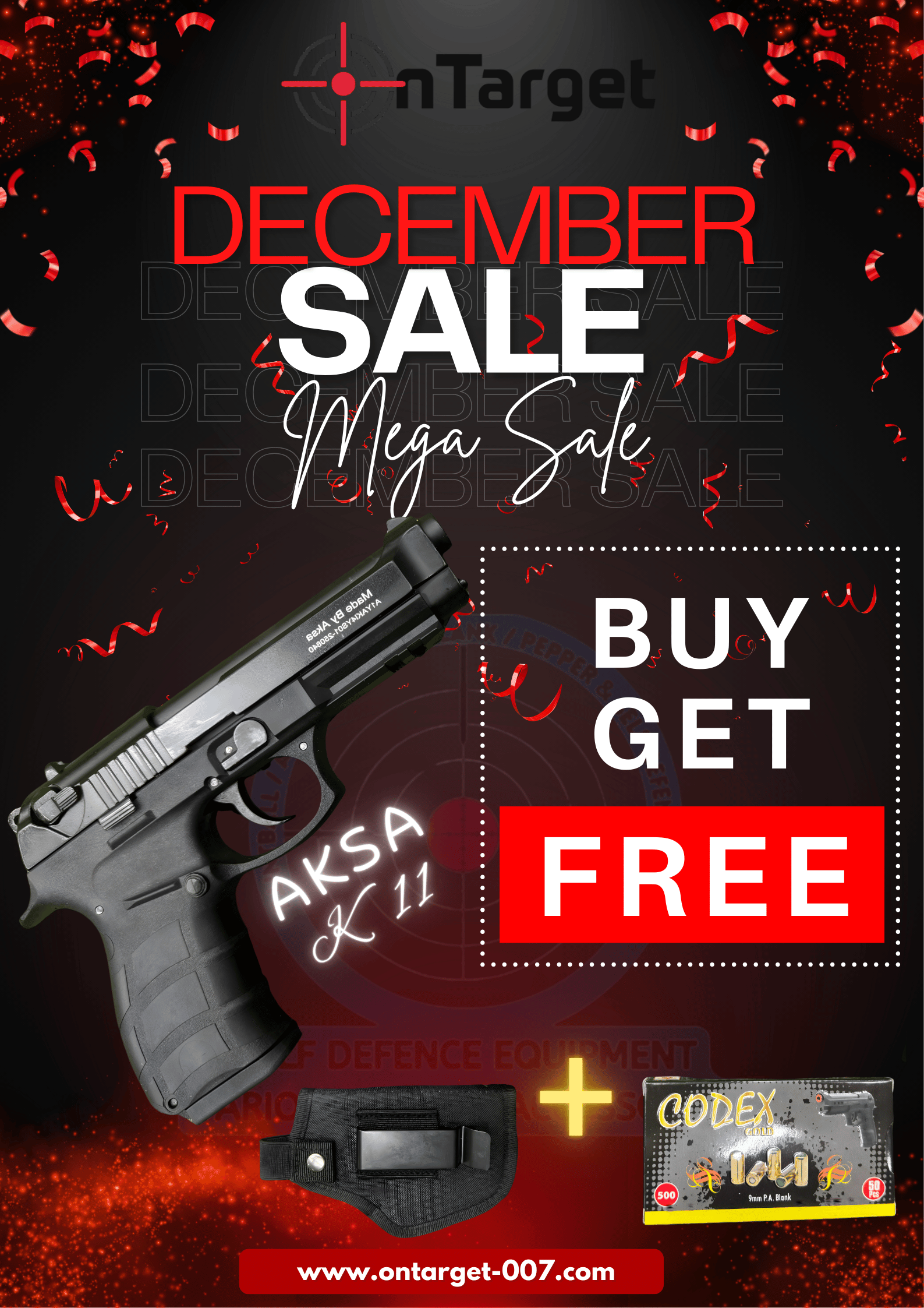 Special Price Combo Aksa K11 Black+50 Bullets+1 Pouch - OnTarget-007 ...